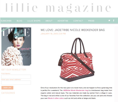 Lillie Magazine January 2013 - JADEtribe / jade tribe